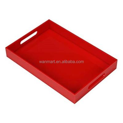 China Eco - Friendly Colored Custom Clear Acrylic Trays Hotel Size Acrylic Serving Tray for sale