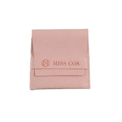 China Custom Eco-Friendly Logo Printed Microfiber Bracelet Packaging Bag Wrap Shape Ring Packing Bag Button Jewelry Pouch for sale