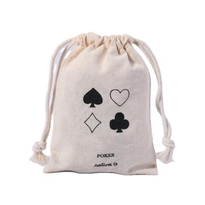 China Eco-friendly custom made fashionable printing logo for fitness products wedding gifts white cotton canvas drawstring bags for sale