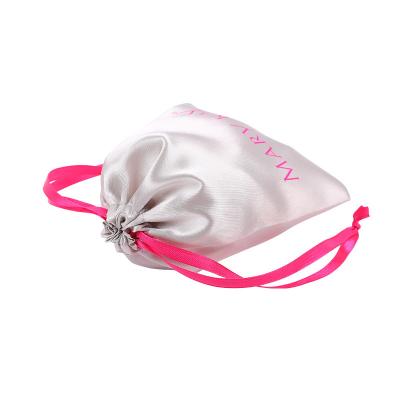 China Custom Drawsting Logo Excellent Quality Luxury Silk Satin Bag For Necklace Watch Satin Drawstring Packaging Pouch for sale