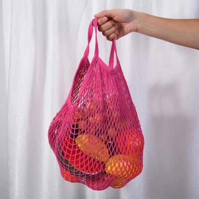 China Custom Reusable Net Pouch Packaging Vegetable Recyclable Shopping Bag The Original Cotton Drawstring Mesh Bag for sale