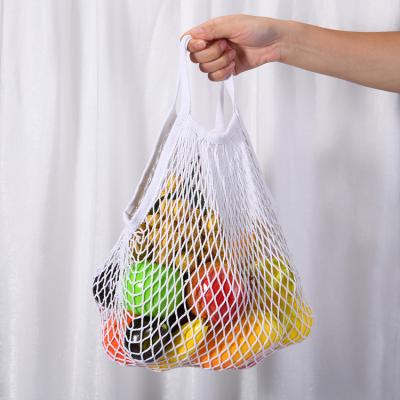 China Large Recyclable Cheap Reusable Organic Cotton Net Tote Bag For Vegetable Fruit Mesh Drawstring Shopping Packaging for sale