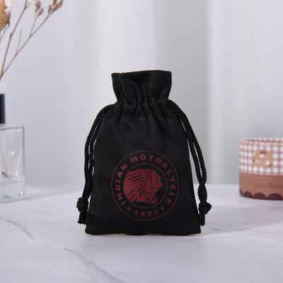 China Custom Morden Lipstick Pocket Watch Display Bag Printed Logo Velvet Drawstring Jewelry Packaging Pouch for sale