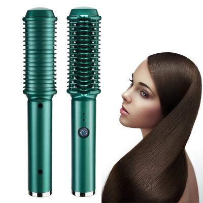 China Hotel Amazon Success 2022 Ceramic Ionic Straight Brush Electric Hair Straightener Brush For Anti Scald Home Use for sale