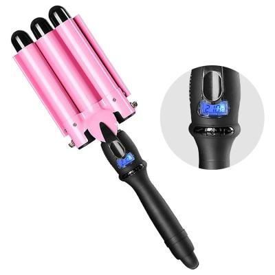 China For Home Use Pink Wholesale Electric Hair Crimper Curling Iron Hair Crimper Hesitate Hair Curlers Rollers for sale