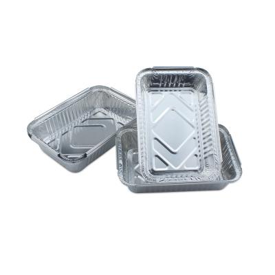 China Disposable Food Grade 2114D Aluminum Liner Box For Airline 1000ml Food Tray Container White Disposable Print OEM Supply Logo for sale