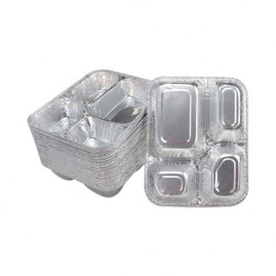 China Food Lunch To Put 4 Compartment Box One Time Use Aluminum Food Container for sale