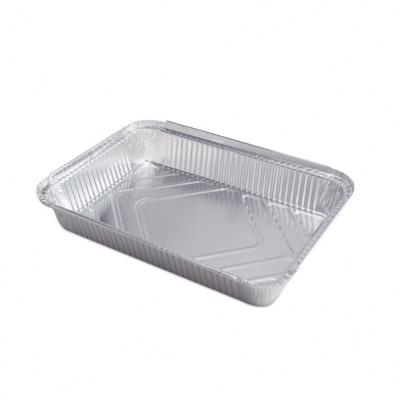 China Disposable Food Packaging Aluminum Foil Tray Aluminum Foil Paper Box Takeaway Lunch Box for sale