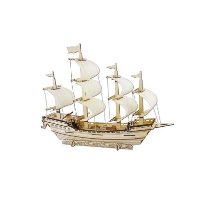 China DIY TOY BZQ Ming Dynasty Ship 3D Wooden Jigsaw Puzzle Sailboat Kids Toys for sale