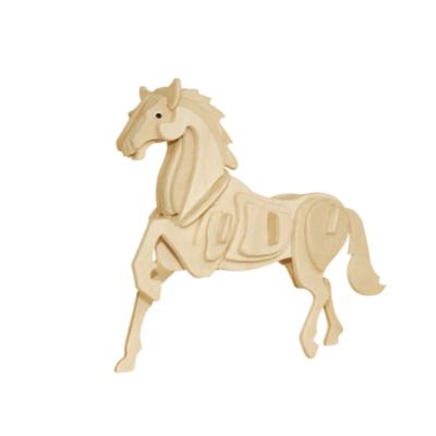 China DIY TOY China Supplier Accept Custom Diy Toy Horse Kids Adults Wooden 3D Jigsaw Puzzle for sale