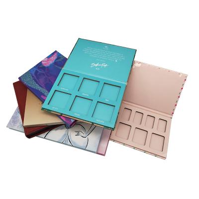 China Recyclable Wholesale Compact Makeup Powder Eyeshadow Palette Empty Packaging Paper Box Palette for sale