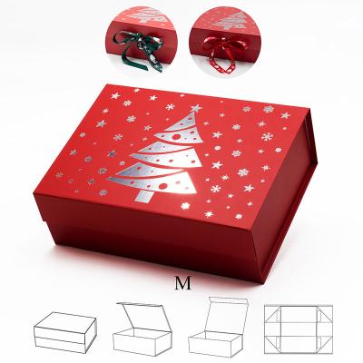 China Recyclable Wholesale Color Rigid Custom Foil Stamping Logo Printing Christmas Eve Gift Packaging Boxes for sale