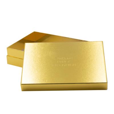 China Customized Luxury Custom Packing Box Hat Box With Shiny Shiny Gold Foil Paper Packing Box With Embossing Hot Stamp Logo Base And Lid for sale