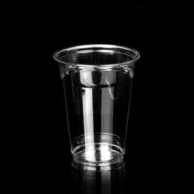 China 12oz Crystal Clear Disposable PET Cups Fullyork Plastic Party Drinking Clear Cups For Cold Drinks for sale