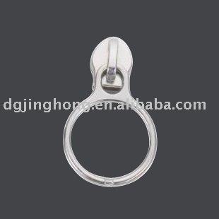 China Nickel Free Large Ring Zipper Puller With #5 Slider Plated Roll Nickel Color for sale