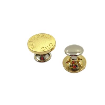 China High quality dry cleaning metal logo button rivet around engraved logo metal rivet for sale