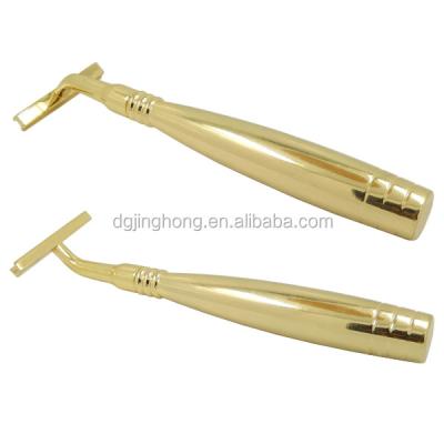 China Gold Metal Twin Blade Customized Razor / Manual Razor for sale