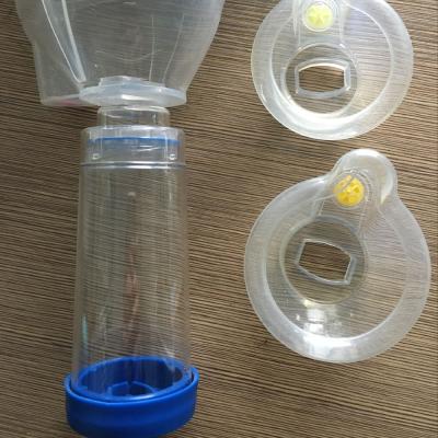 China Cheap Medical Asthma Inhaler PETG MDI Dose Inhaler Spacer, Silicone Asthma Chamber, Medical Breathing Spacer for sale