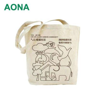 China Wholesale Custom Customized Eco-Friendly Handled Cotton Tote Bag Blank Print Shopping Canvas Bag for sale