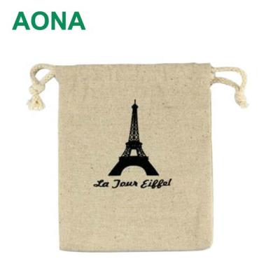 China Shopping Bag Wholesale Personalized Custom Colored Muslin Canvas Cotton Small Drawstring Bag for sale