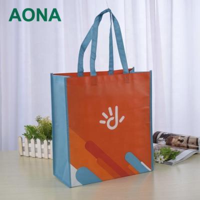 China Luxury Cheap Recycled Custom Printing Grocery Tote Shopping PP Laminated Non Woven Bag for sale