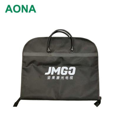 China Dustproof Non-Woven Hanging Portable Shopping Bag Customs Logo Storage Suit Cover With Custom Logo for sale