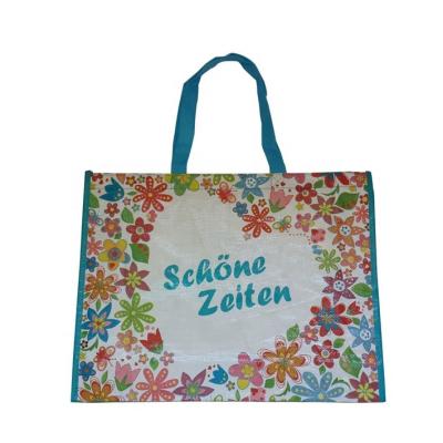 China New High Quality Advertising Handled Recycle PP Woven Bag For Shopping With Lamination for sale