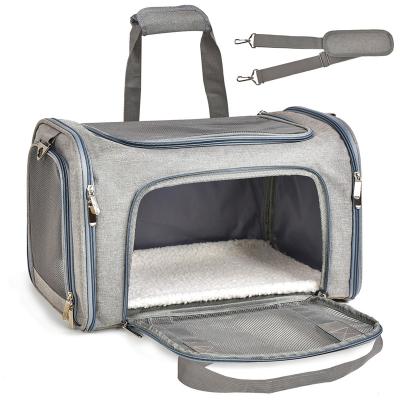 China Sustainable Airline Approved Pet Carrier Bag Dog Carrier Small Soft Sided Folding Portable Dog Travel Carrier for sale