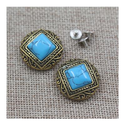 China Fashion Wholesale Custom Fashion Design Alloy Metal Turquoise Conchos For Belt for sale