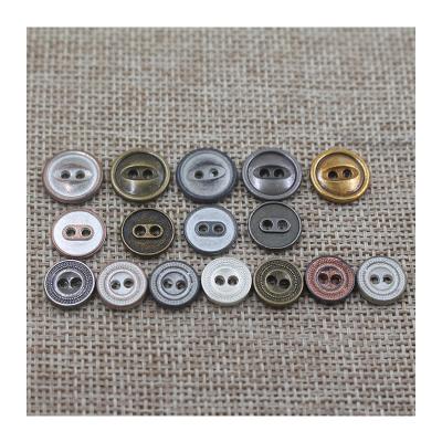 China Wholesale Cheap Washable Custom Metal Alloy Round Shape Price Craft Sewing Buttons With 2 Hole for sale