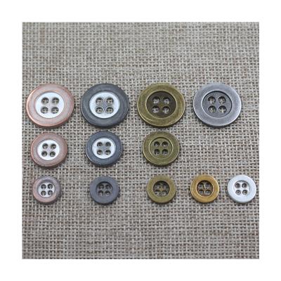 China Wholesale Manufacturer Alloy Metal Four Hole Fashion Sewing Button Washable for sale