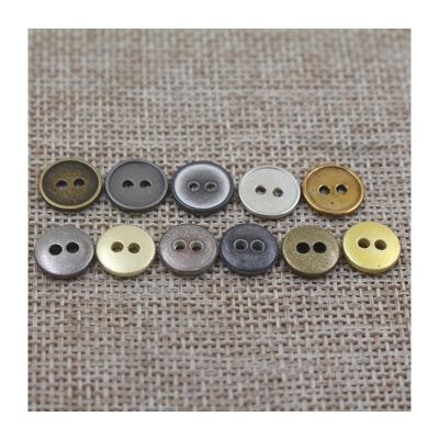 China Washable High Quality Custom Round Hole Metal Alloy Two Sewing Button For Clothing for sale