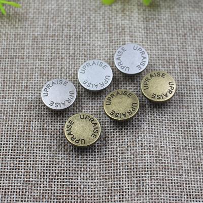 China High Quality Customized Viable Metal Jeans Button Engrave Brand Logo Leg Button for sale