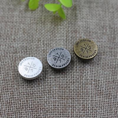 China Sustainable Wholesale Custom Garment Accessories Metal Leg Jeans Button For Cowboy Wear for sale