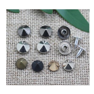 China factory high quality nickel free alloy metal circular cone rivets for shoes/handbag rivet for sale