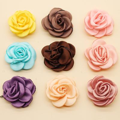 China Factory viable wholesale prices diy coupons stick on handmade rose flower patch for wedding dress for sale