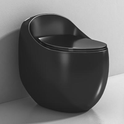 China Inodoro Egg Negro Egg Shape WC Bowl Black Modern Ceramic Bathroom Sanitary Ware One Piece for sale