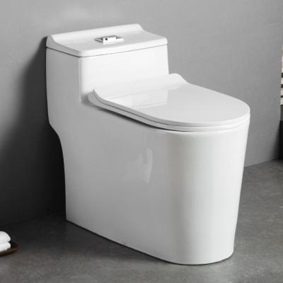 China Double-flow High Quality Hotel Closestool Ceramic Pan Bathroom Sanitary Ware One Piece Toilet Bowl Toilet for sale