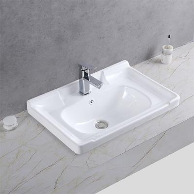 China Simple Hot Clean Easy Basin Solid Outdoor Vanity Bathroom Cabinet Product Table Ceramic Washbasin Price Lavamanos for sale