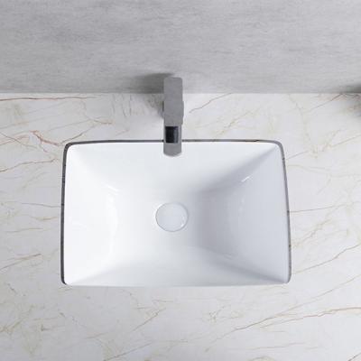 中国 Customized Easy Clean Under Cabinet Ceramic Basin Undermount Basin Vanity Counter Basin Rectangular Wash Basin Sink Bathroom Sink 販売のため