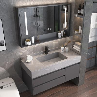 China Modern Custom Bathroom Vanity Euro Style Mobili Bagno Floating Waterproof Wall Hung Bathroom Mirror Cabinet for sale