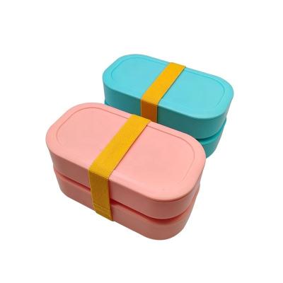 China 1200ml Custom Logo Eco PP Lunchbox BPA Free Double Decker Portable for Kids and Adults for sale