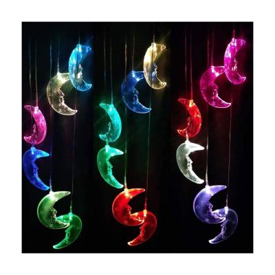 China DIFUL LANDSCAPE Decoration Light Color Moon Wind Chime Night Lantern Portable Garden Landscape Lamp Changing Solar Led Lights for sale