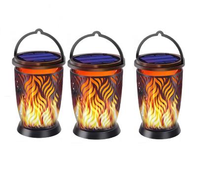 China Outdoor Polycarbonate Solar Lanterns Dancing Hanging Flame Lanterns Garden Decorative Lighting Resistant Solar Powered Waterproof Light for sale