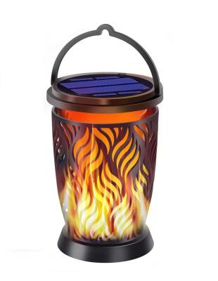 China Outdoor Decorative Polycarbonate Solar Lanterns Dancing Flame Outdoor Hanging Lanterns Lighting Heavy Duty Solar Powered Waterproof Lights for sale