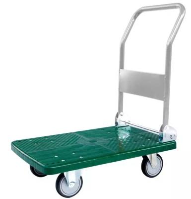 China Industrial Plastic Mobile Pallet Tote Move Dolly 4 Wheel Plastic Cart for sale