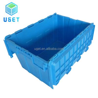 China Manufacturer Price Sturdy 70L Recyclable Stackable Stackable Crate Large For Office Plastic Mobile Box With Flip Lid for sale