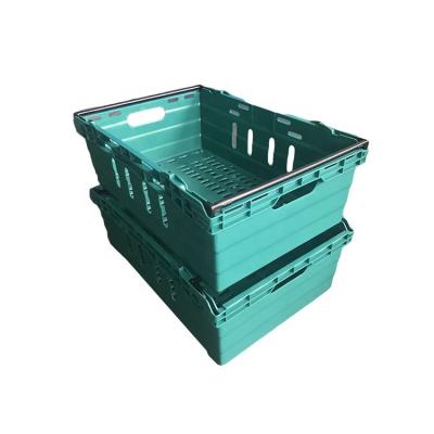 China Sustainable PP Recylabe Plastic Food Crate Stackable Fruit Or Vegetable Box for sale