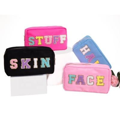 China Fashion Nylon Size 10 Colors Customized Bag Cosmetic Bags Large Toiletry Pouch Cute Waterproof Cosmetic Bag Nylon Wholesale for sale