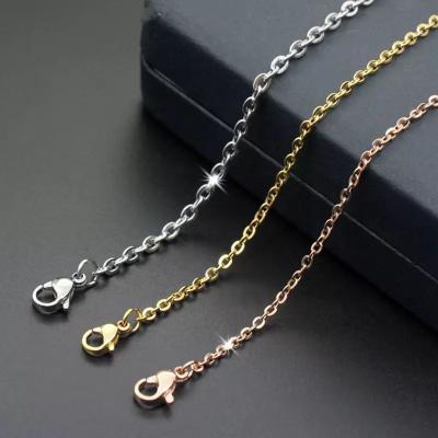 China Vintage Customizable stainless steel chain O-ring chain vacuum color protection electroplating 18K gold hammer cross for sale